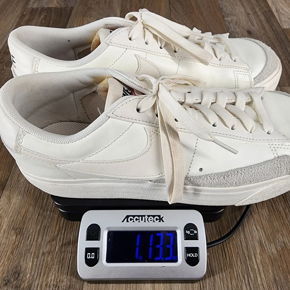 Nike Blazer‎ Low Platform Women's 9.5 Sneakers Off White Leather Suede Shoes